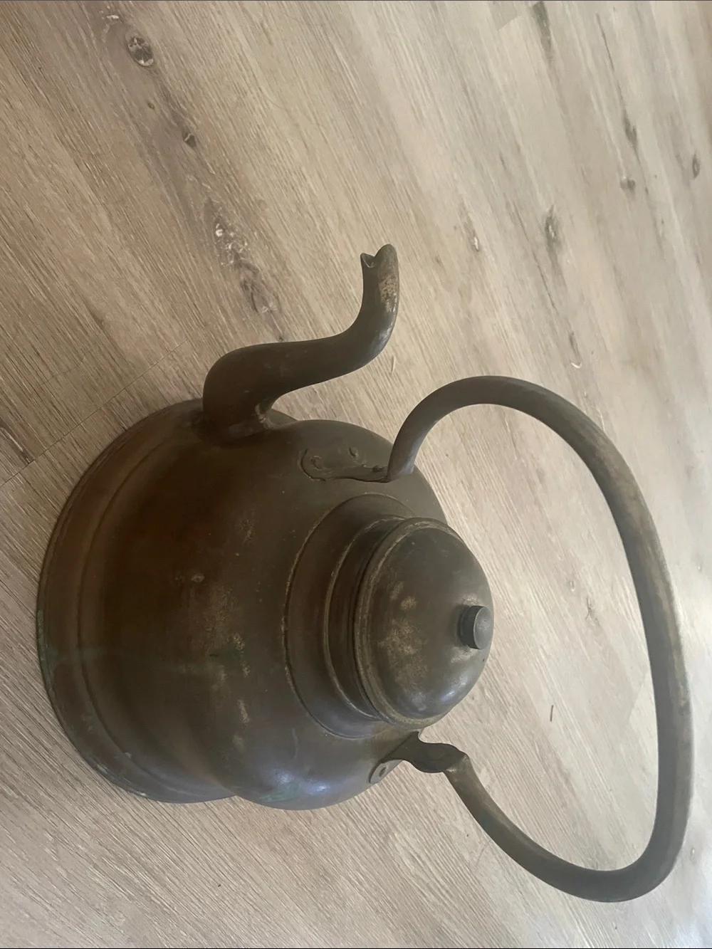 Charming Antique Copper Kettle with Rich, Unpolished Patina | Rare Oversized